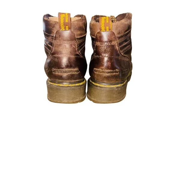 VTG Dr. Martens Soren Air Wair Brown Leather Distressed Work Boots 9M 10W Grunge - Picture 9 of 10